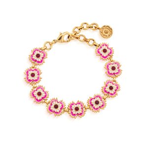 Dianthus Link Bracelet. 7+1.5 - Pink