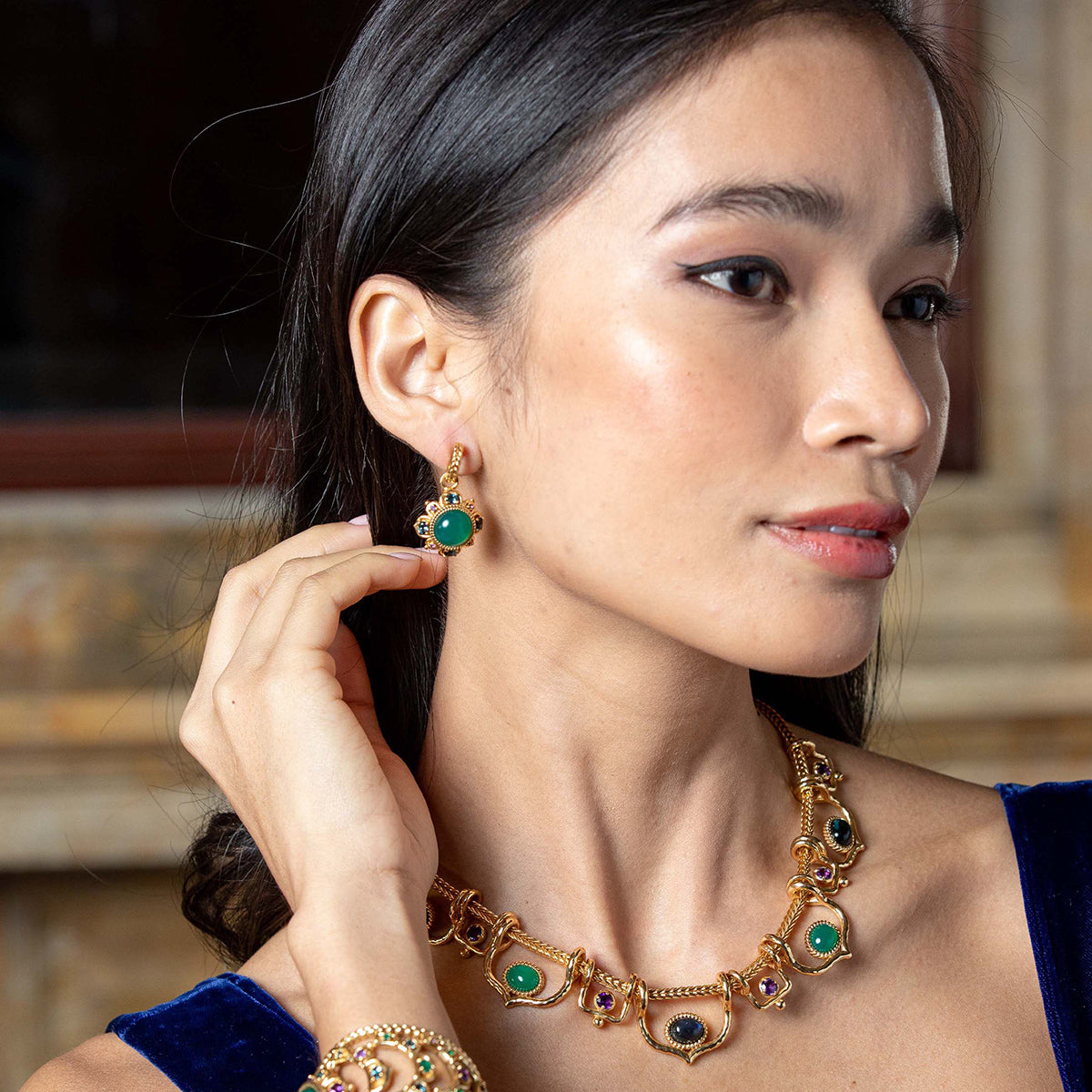 Contessa Post Drop Earrings - Multi - Image 4