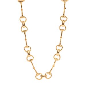 Equestrian Snaffle Bit Chain Necklace. 20 - Gold