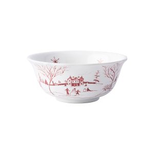Country Estate Winter Frolic Cereal/Ice Cream Bowl - Ruby