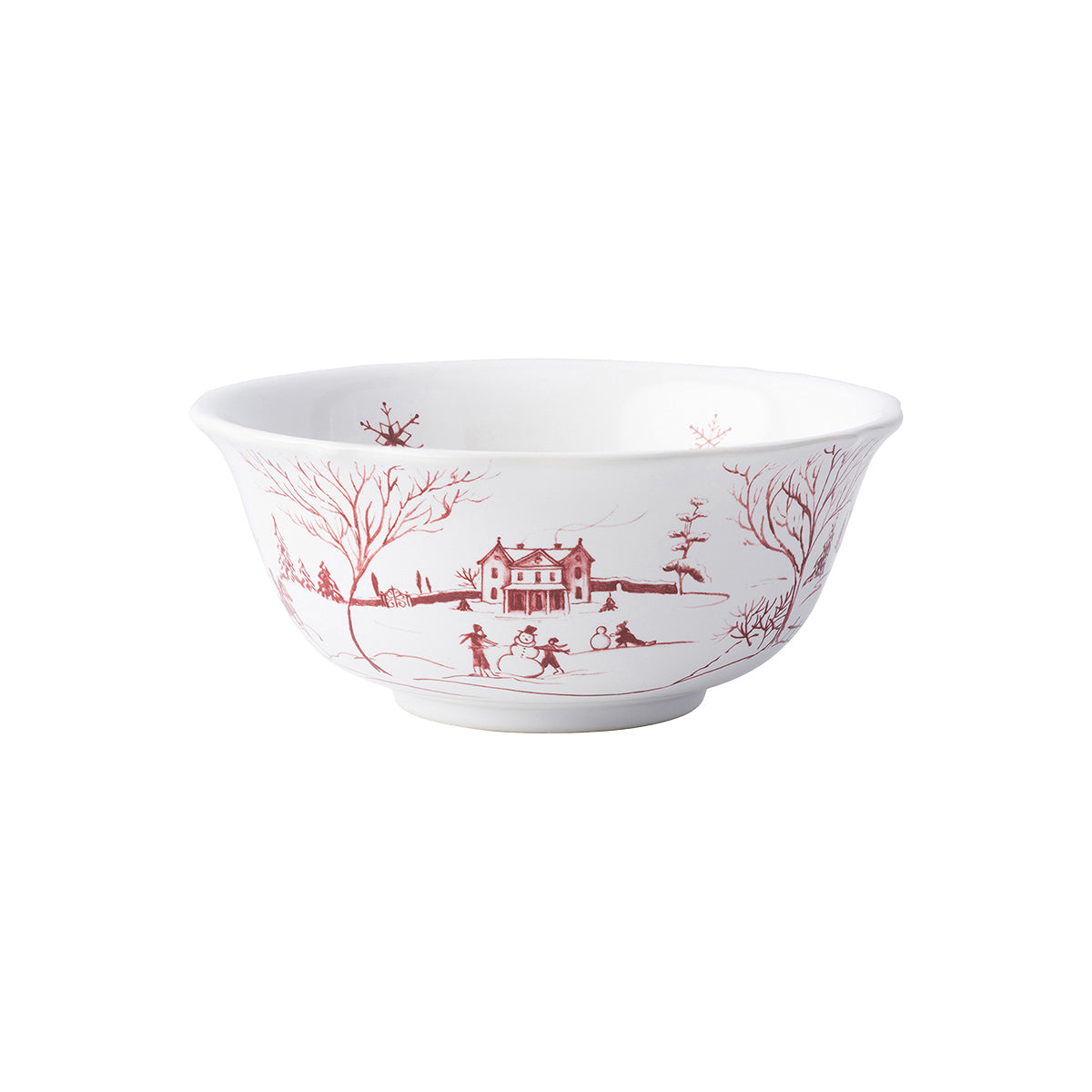 Country Estate Winter Frolic Cereal/Ice Cream Bowl - Ruby