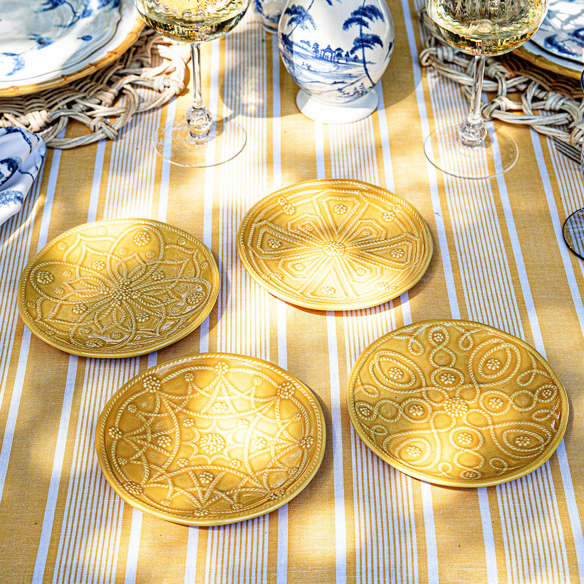 Jardins du Monde Side/Cocktail Plate Assorted Set/4 - Daffodil - Image 4