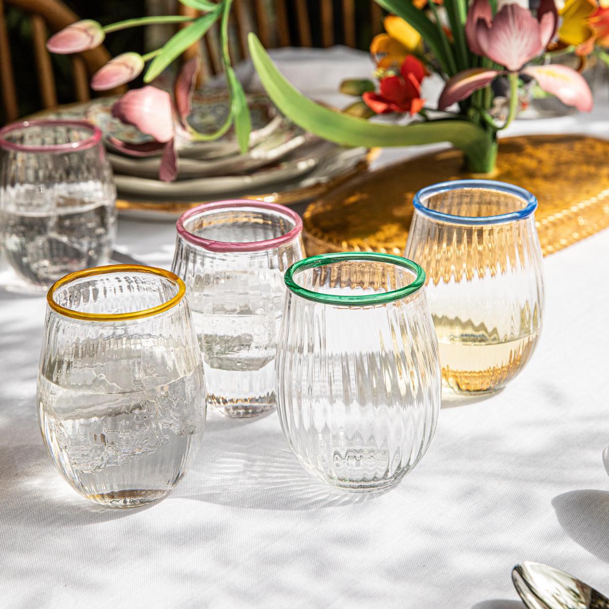 Nell Stemless Wine Glass Assorted Set/4 - Multi - Image 4