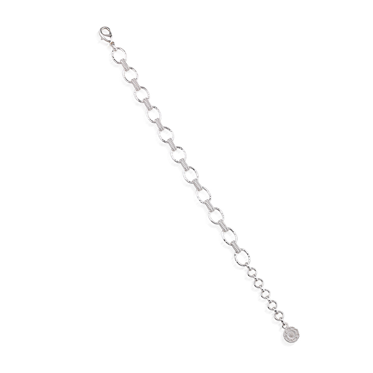 Cleopatra Small Link Bracelet. 7+1.5 - Silver - Image 3