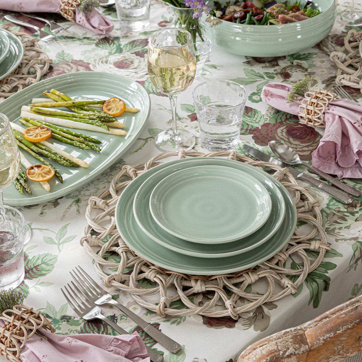 Bilbao Side/Cocktail Plate - Sage - Image 4