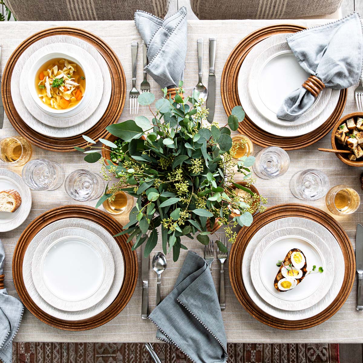Blenheim Oak Dinner Plate - Whitewash - Image 5