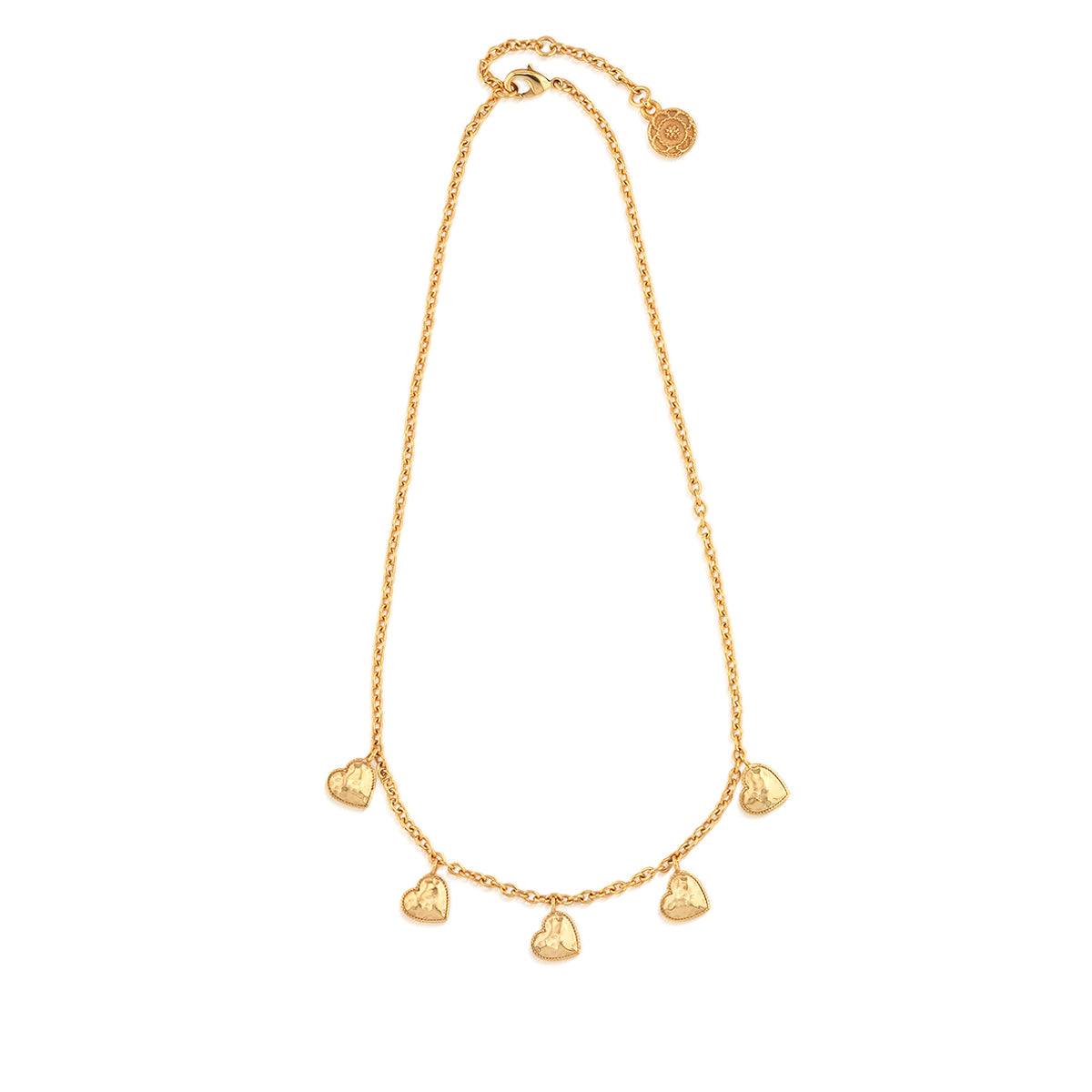 Love Heart Multi-Station Necklace. 16+2 - Gold - Image 3