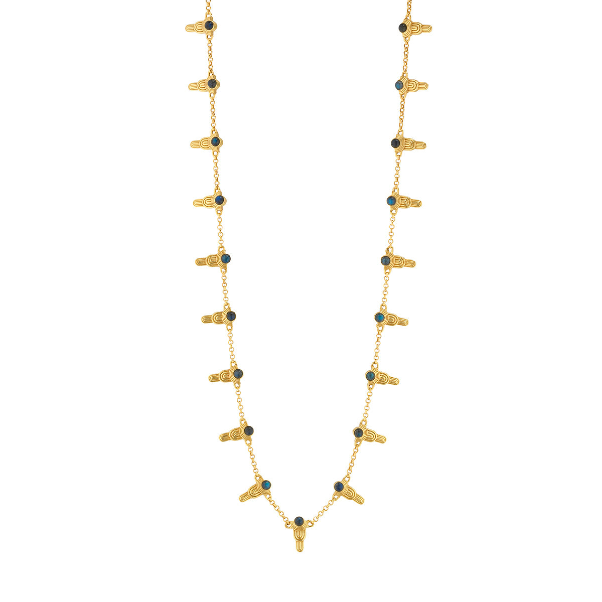 Cleopatra Ra Gem Necklace. 16+2 - Blue Labradorite