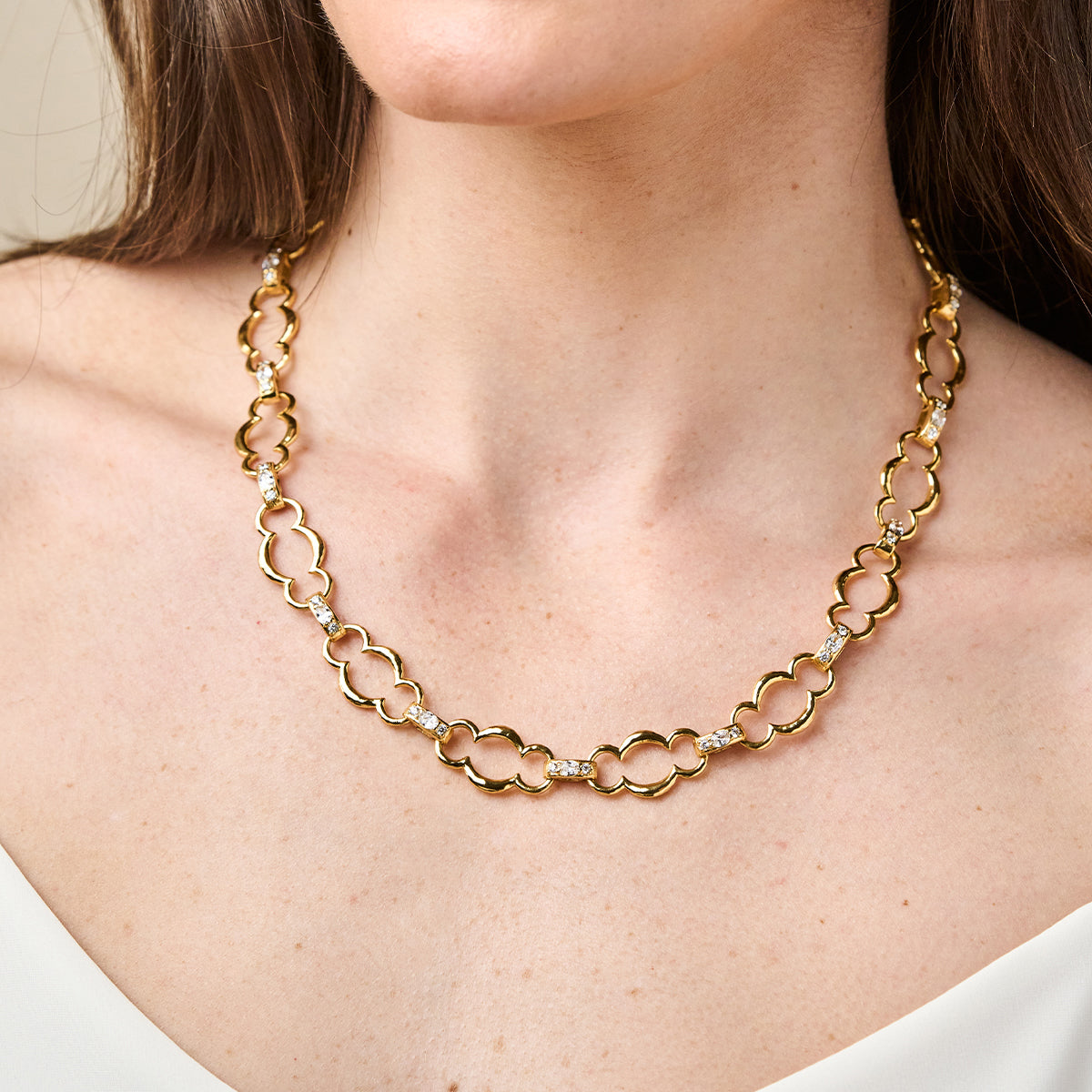 Maharani Grande Chain Necklace. 17+2 - Clear Cubic Zirconia - Image 2