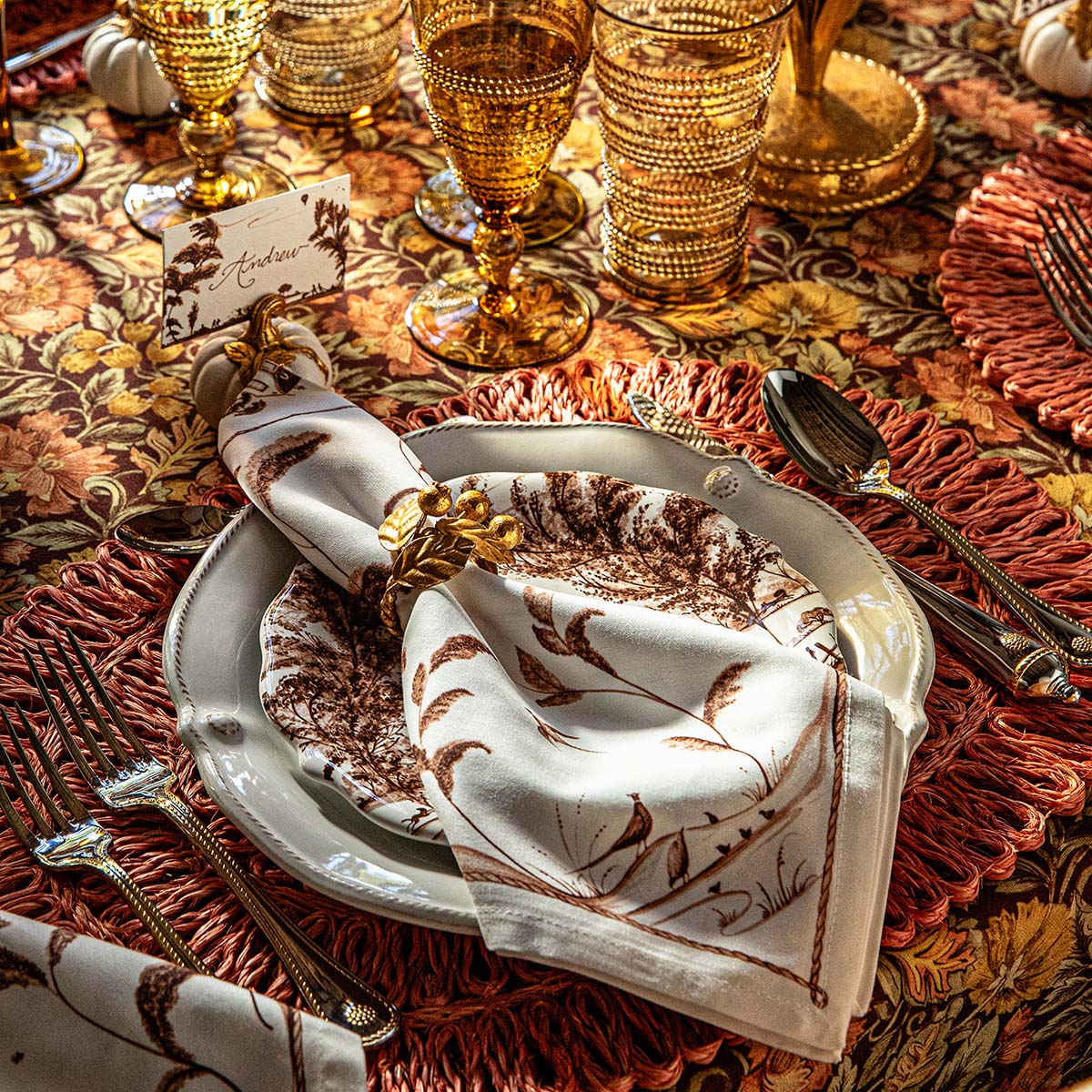 Country Estate Harvest Napkin Set/4 - Sepia - Image 4