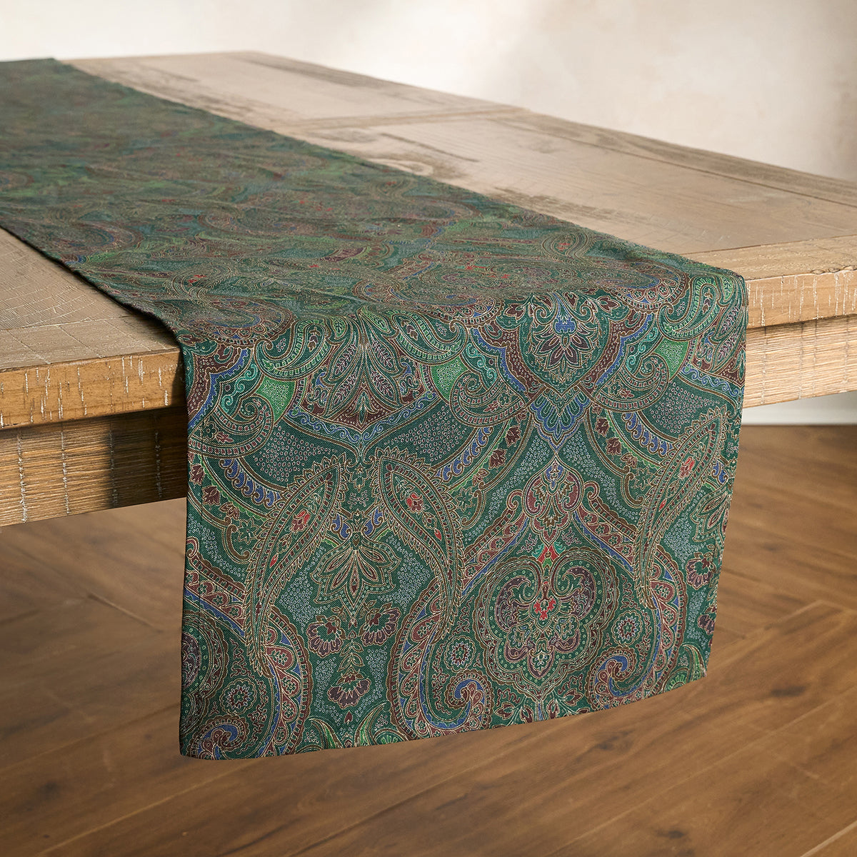 Paisley 18 x 90 Table Runner - Evergreen - Image 2