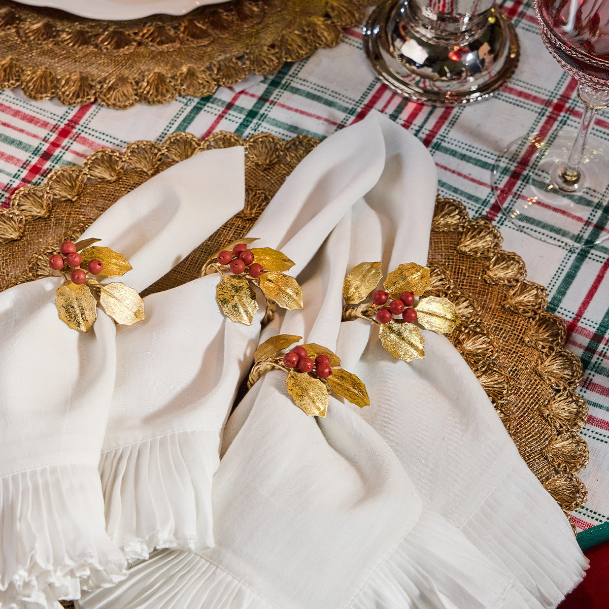 Forest Walk Holly with Berries Napkin Ring Set/4 - Multi - Image 6