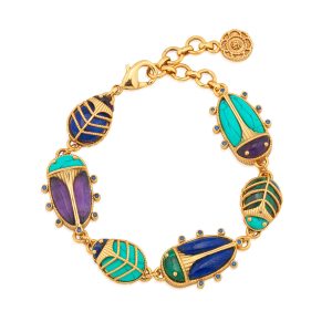 Scarab Family Link Bracelet. 7+1.5 - Multi