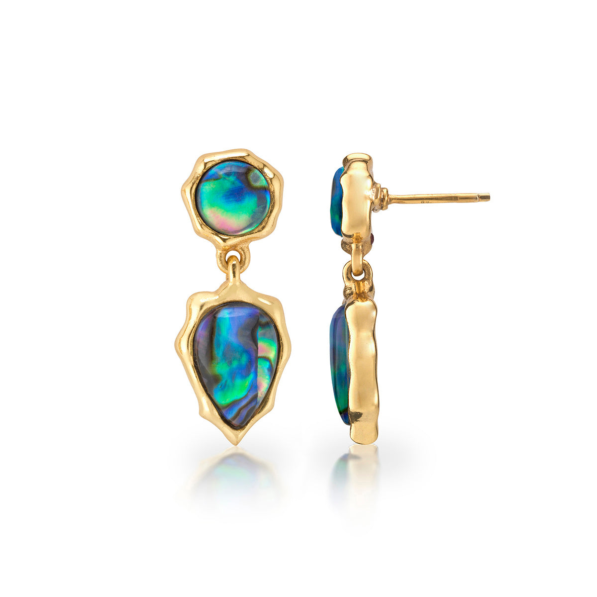 Aurora Small Drop Post Earrings - Abalone - Image 5