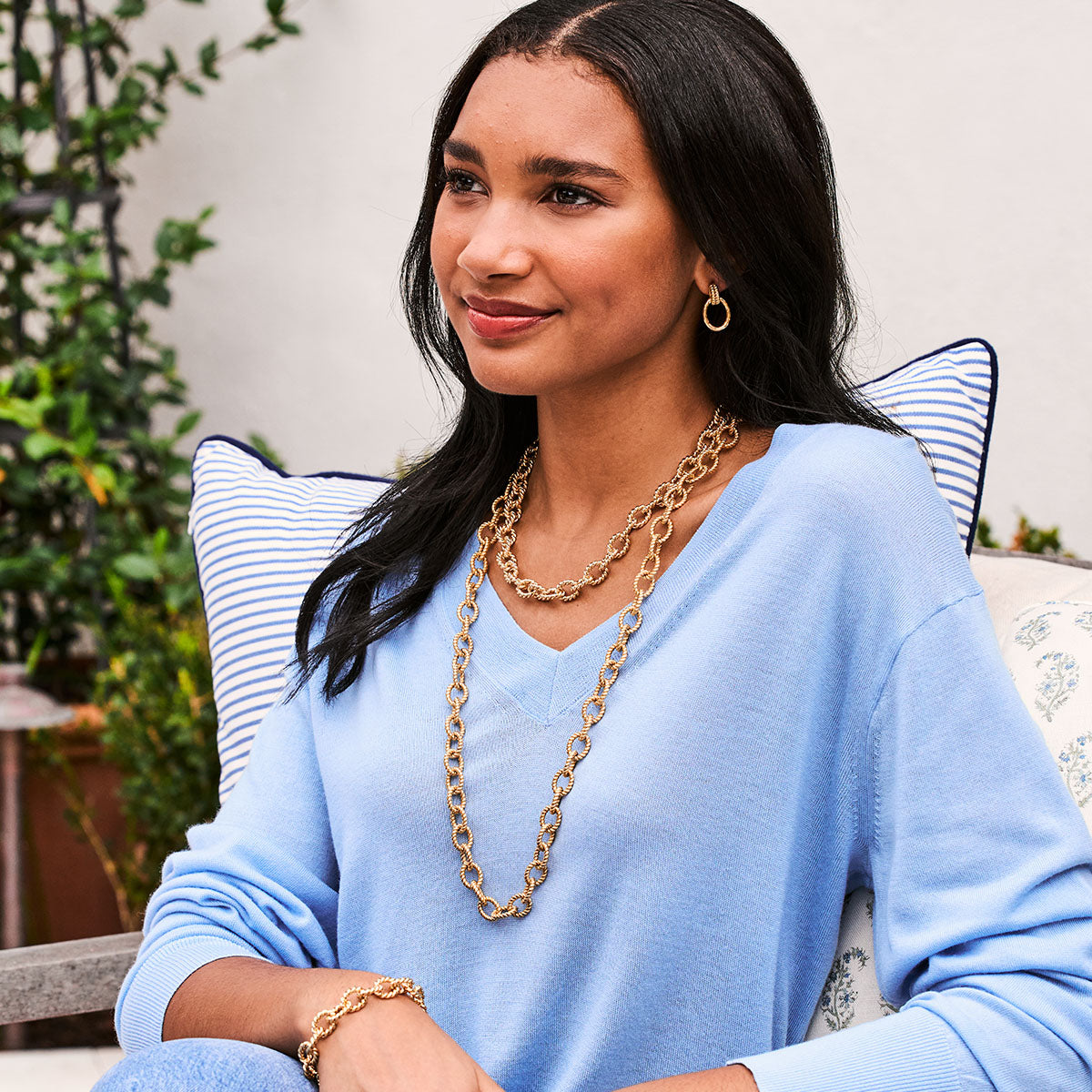 Victoria Small Chain Necklace. 18 - Gold - Image 6