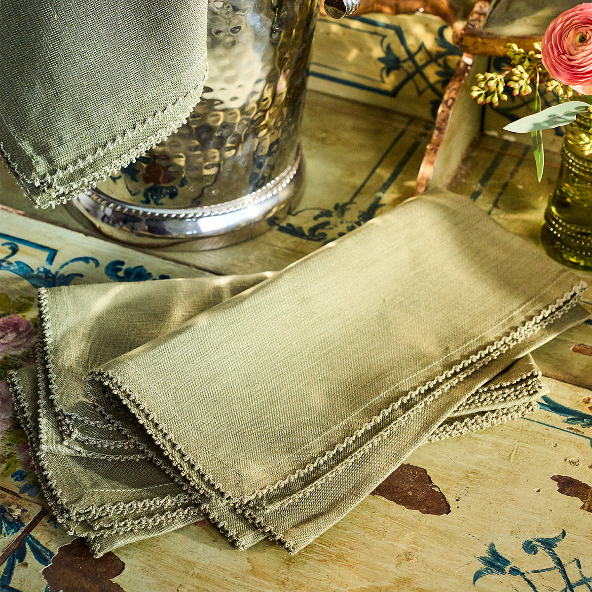 Berry Scallop Napkin Set/4 - Sage - Image 4
