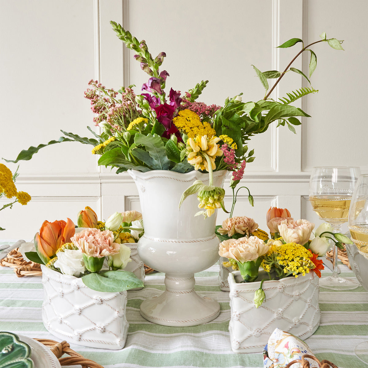 Berry & Thread Petite Parterre Garden 8 Vase - Whitewash - Image 4