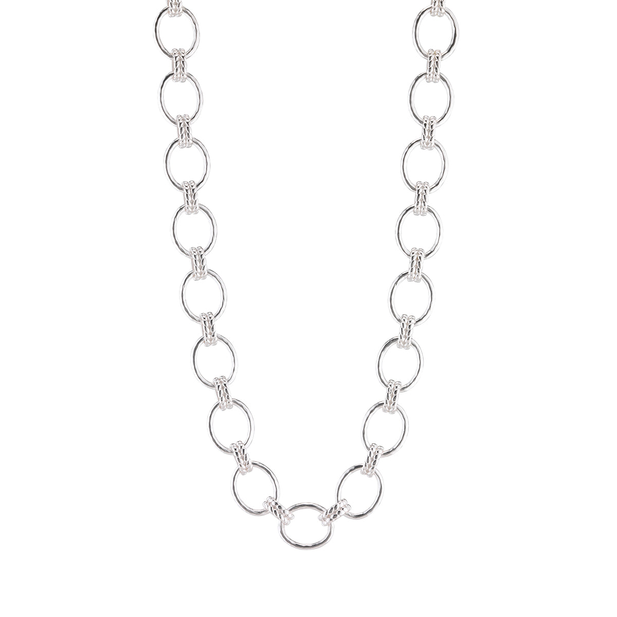 Cleopatra Grande Link Necklace. 16+2 - Silver