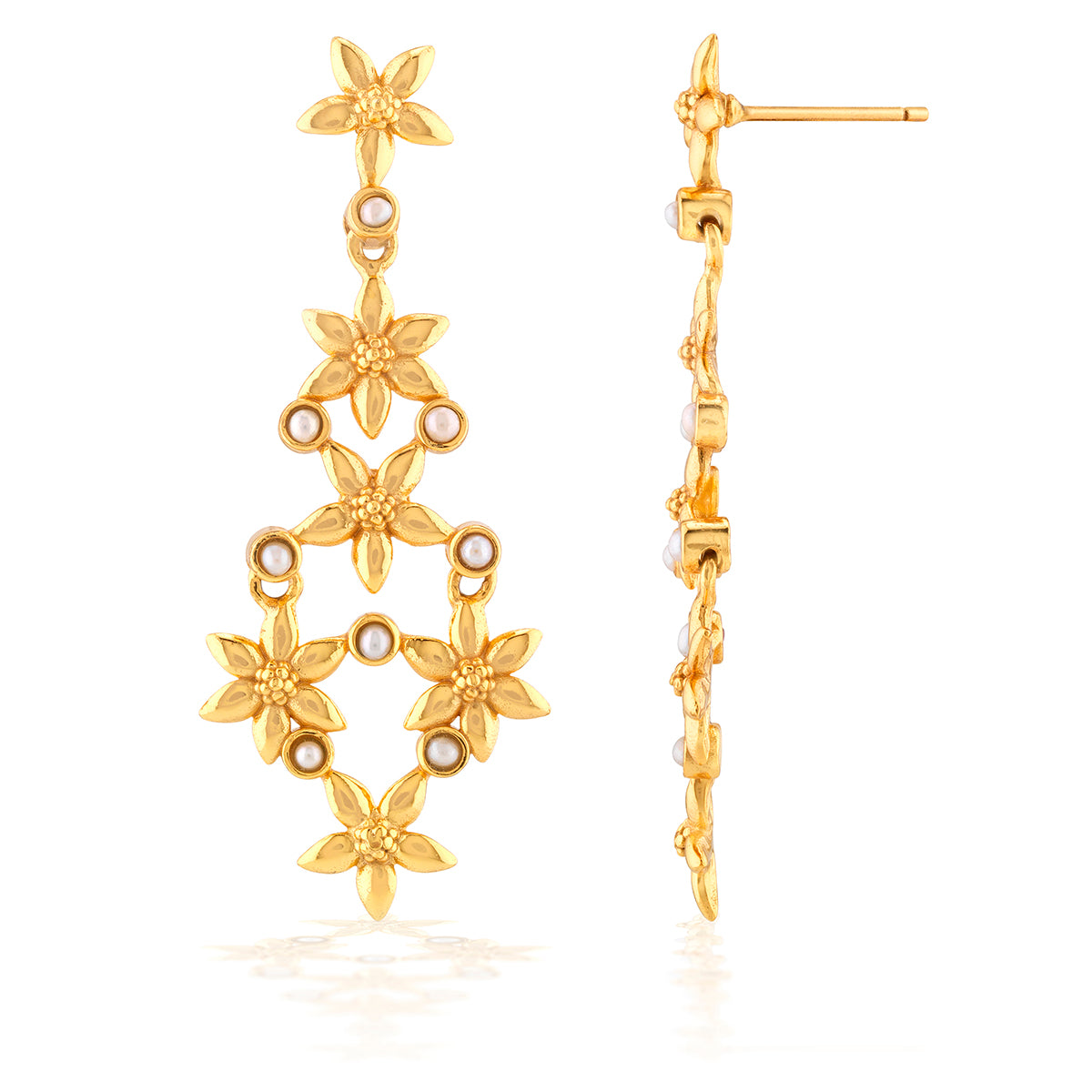 Jasmine Drop Earrings - Pearl White - Image 3
