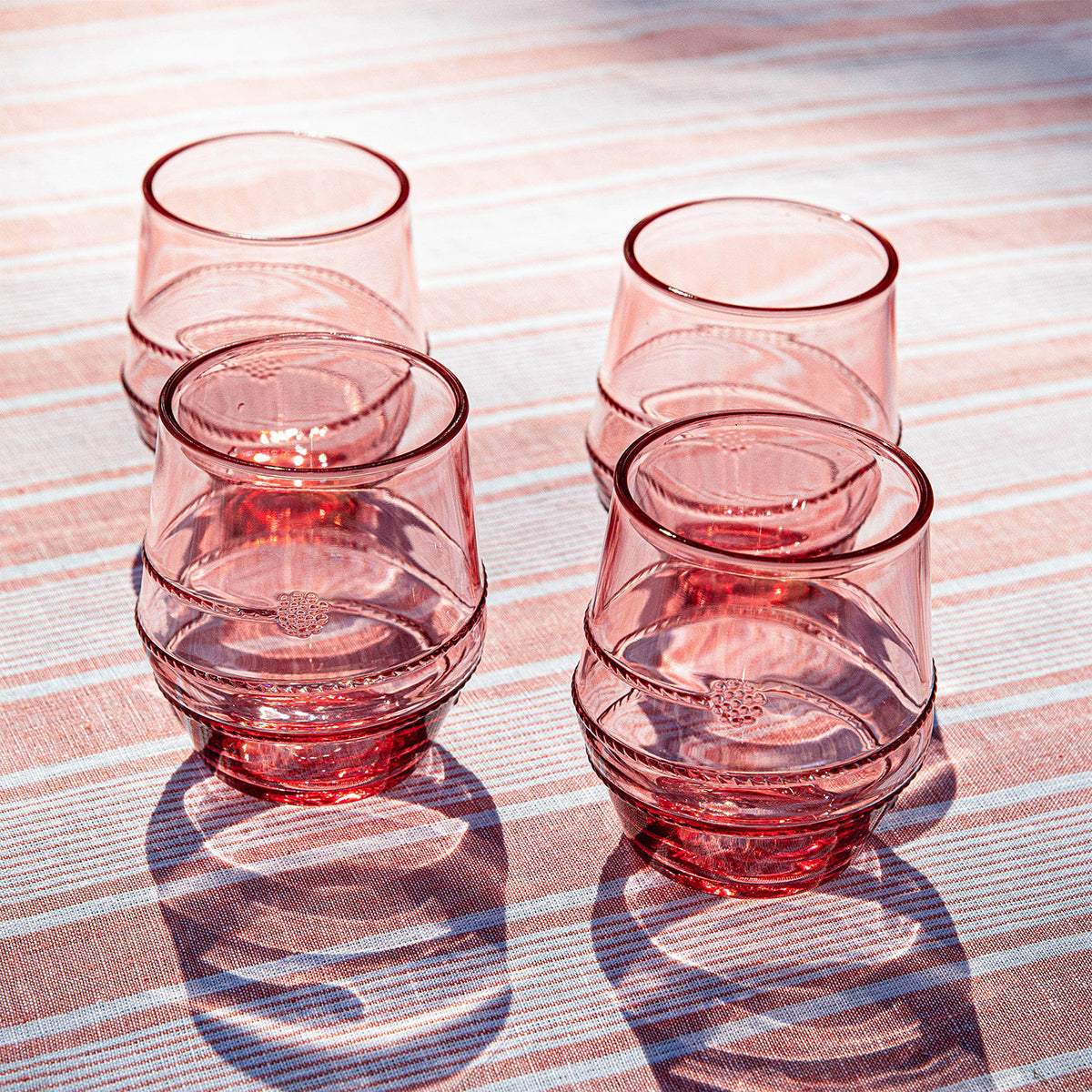 Amalia Acrylic Small Tumbler Set/4 - Coral - Image 4