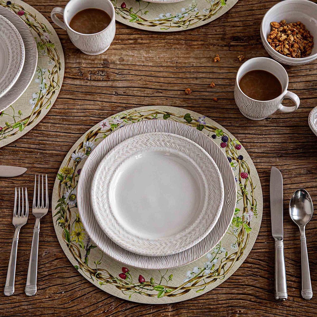 Blenheim Oak Dinner Plate - Whitewash - Image 3