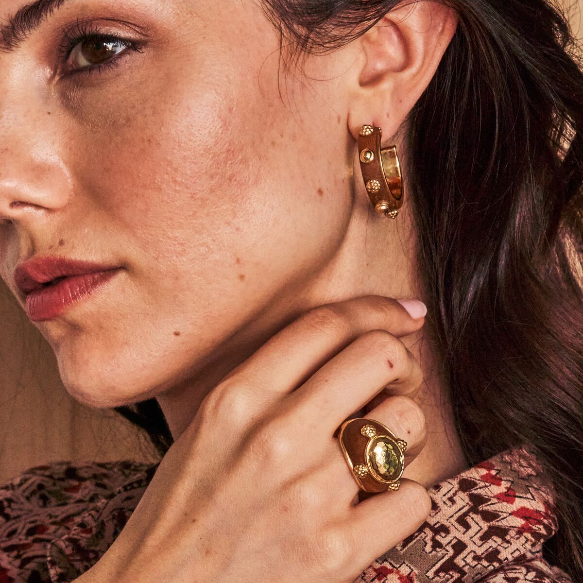 Gaia Hoop Earrings - Teak - Image 3
