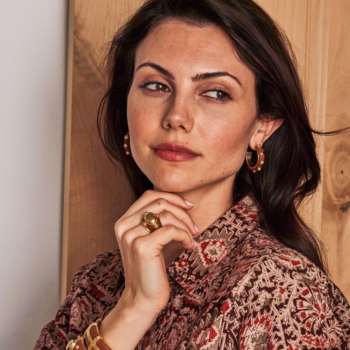 Gaia Hoop Earrings - Teak - Image 2