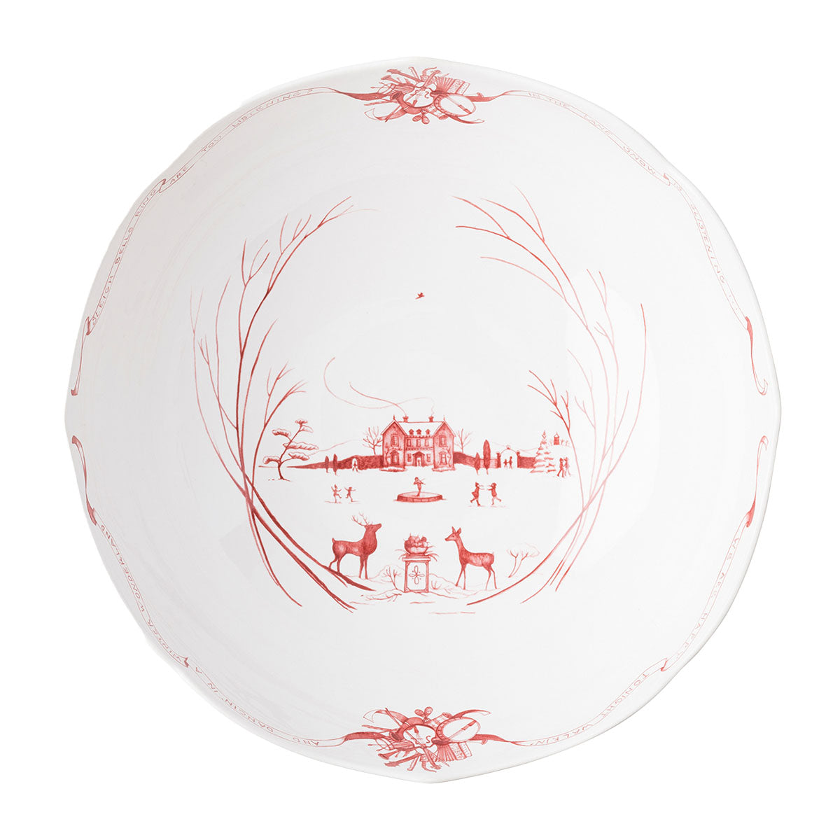 Country Estate Winter Frolic 13 Centerpiece Bowl - Ruby - Image 4
