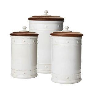 Berry & Thread Kitchen Canister Set of 3 - Whitewash