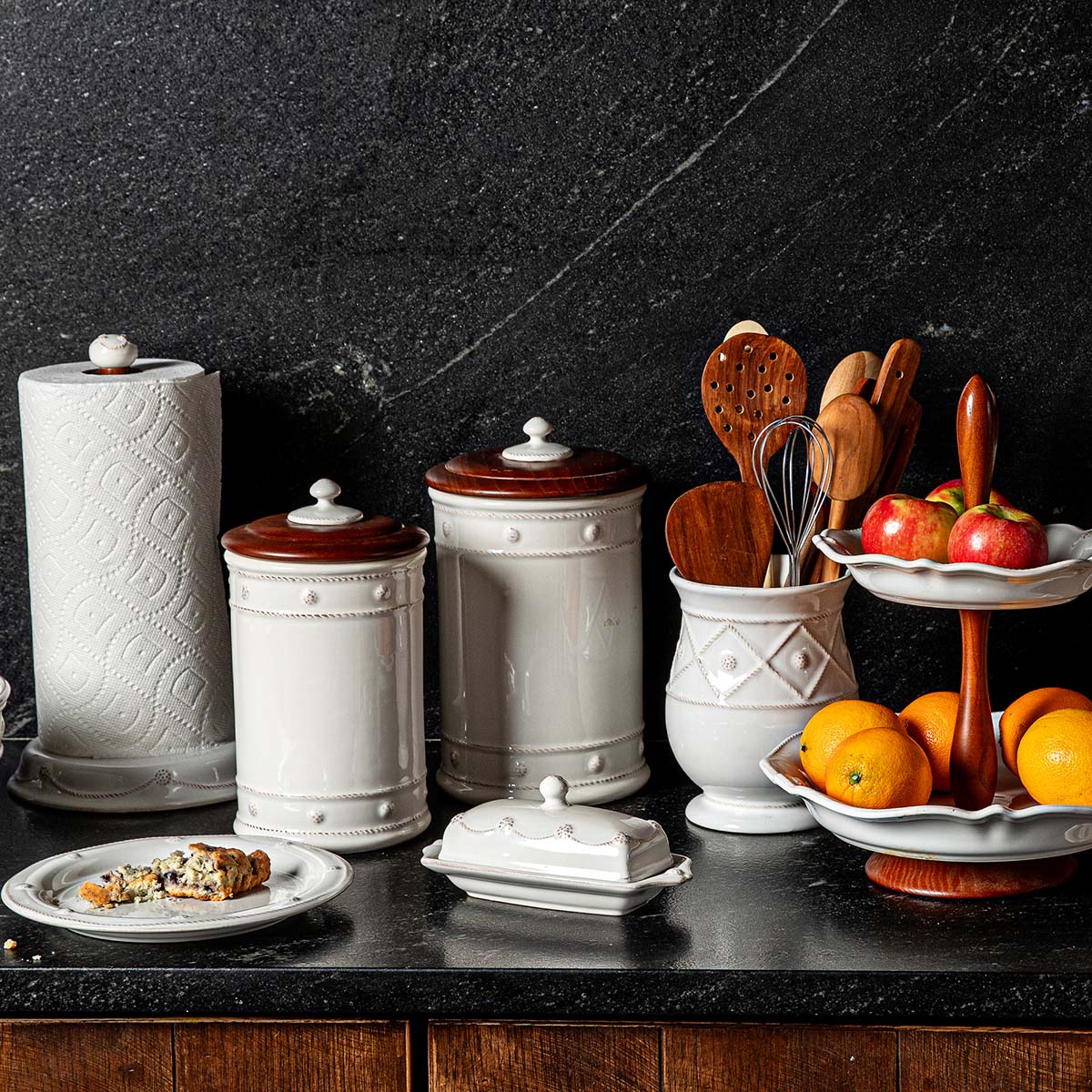 Berry & Thread 13 Canister with Wooden Lid - Whitewash - Image 3