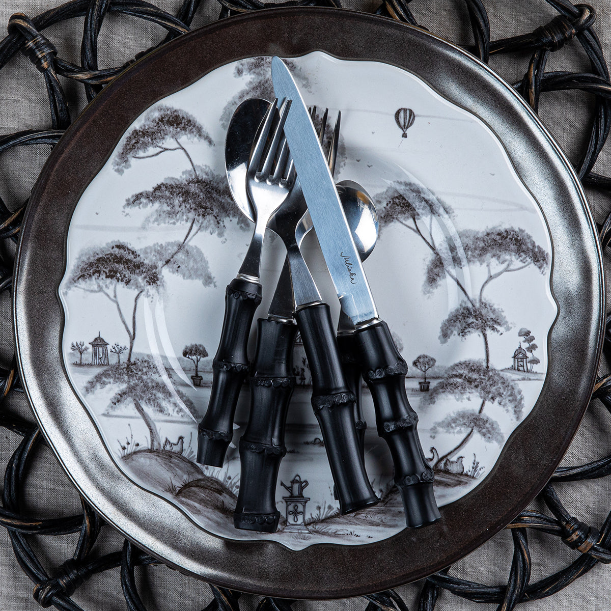Bamboo 5pc Place Setting - Black - Image 3