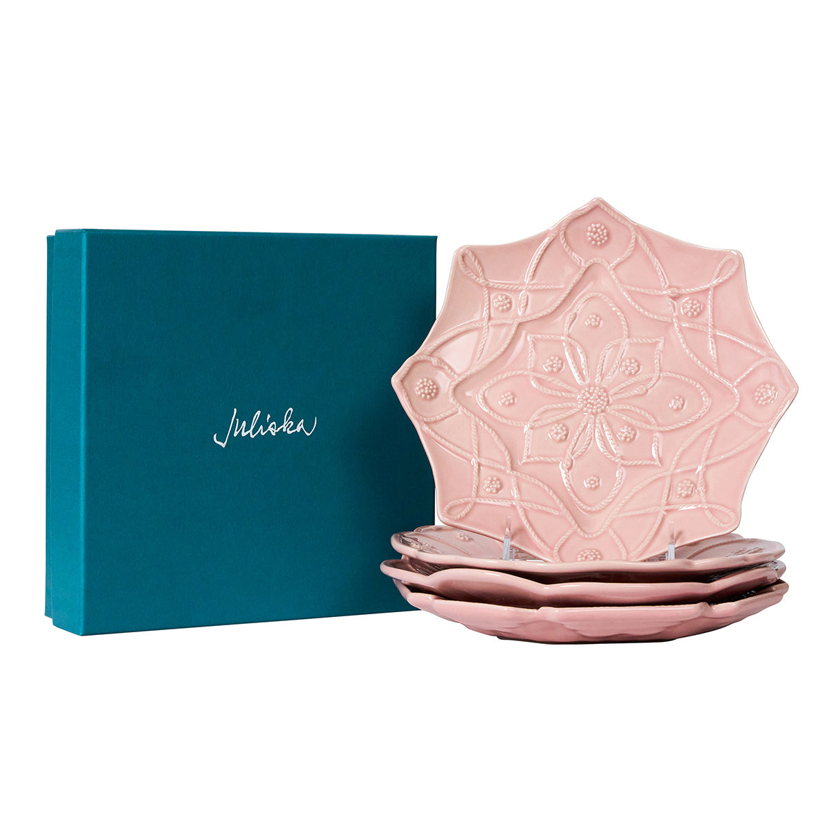 Jardins du Monde Dessert/Salad Plate Assorted Set/4 - Blush - Image 2