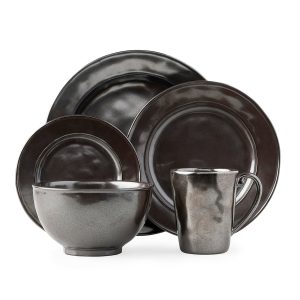 Pewter Stoneware 5pc Place Setting