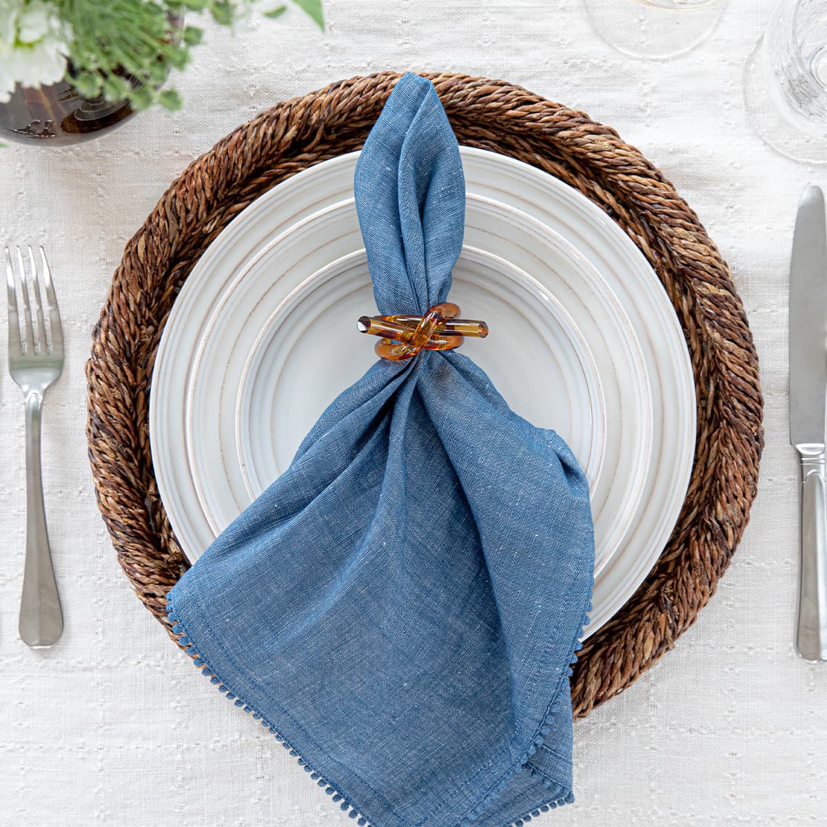 Berry Trim Napkin - Navy - Image 4