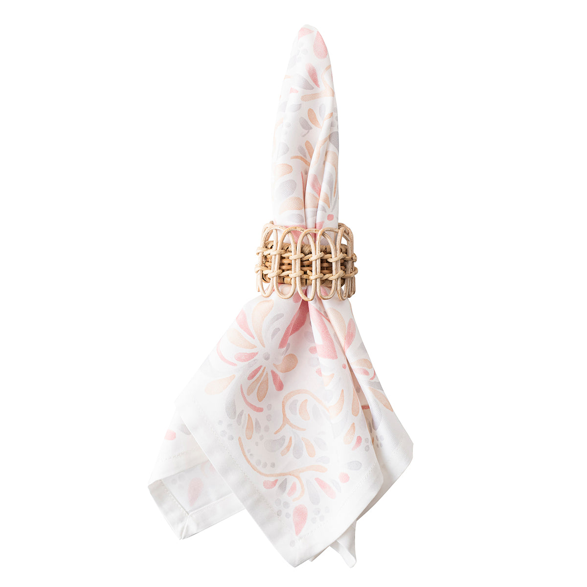 Provence Rattan Napkin Ring - Whitewash - Image 2
