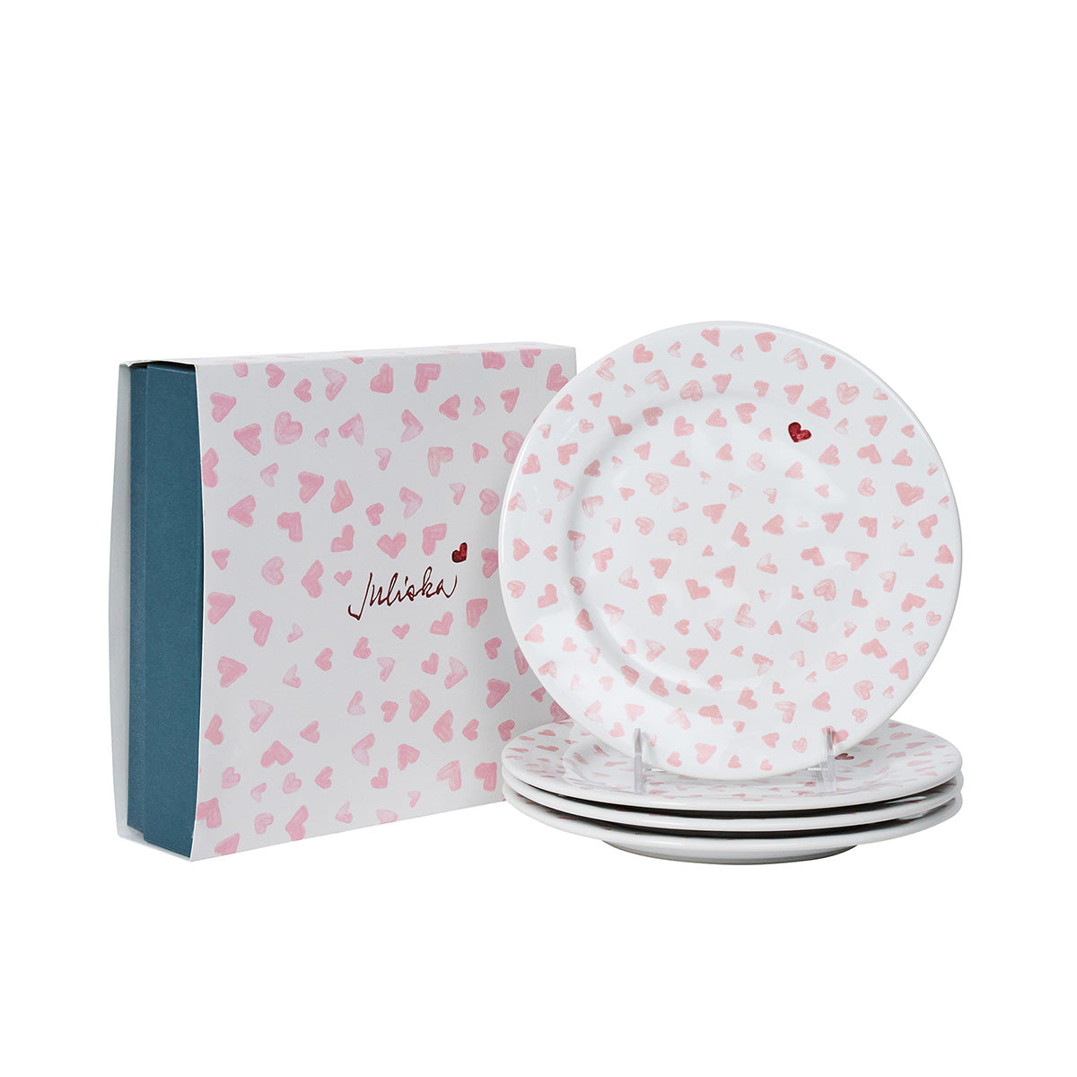 Love You More Dessert/Salad Plate Set/4 - Pink - Image 2