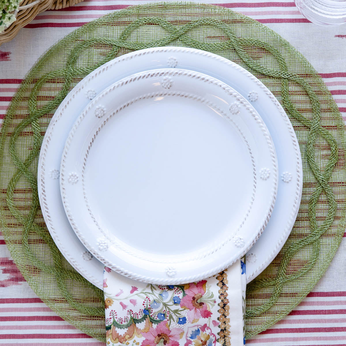 Berry & Thread Melamine Dinner Plate Set/4 - Whitewash - Image 4