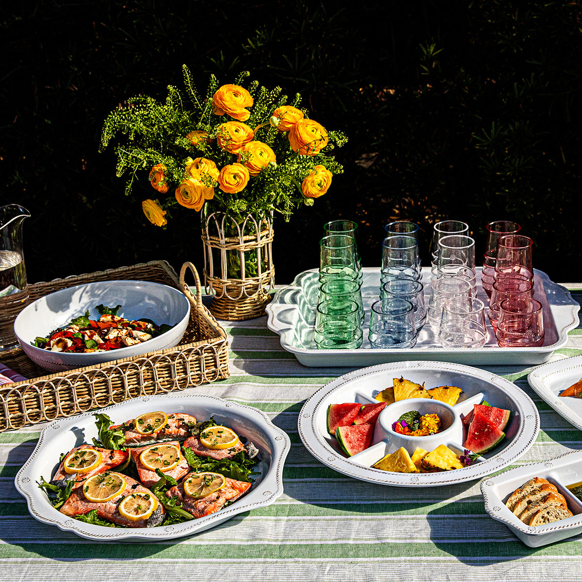Berry & Thread Melamine 15 Crudité Platter - Whitewash - Image 3
