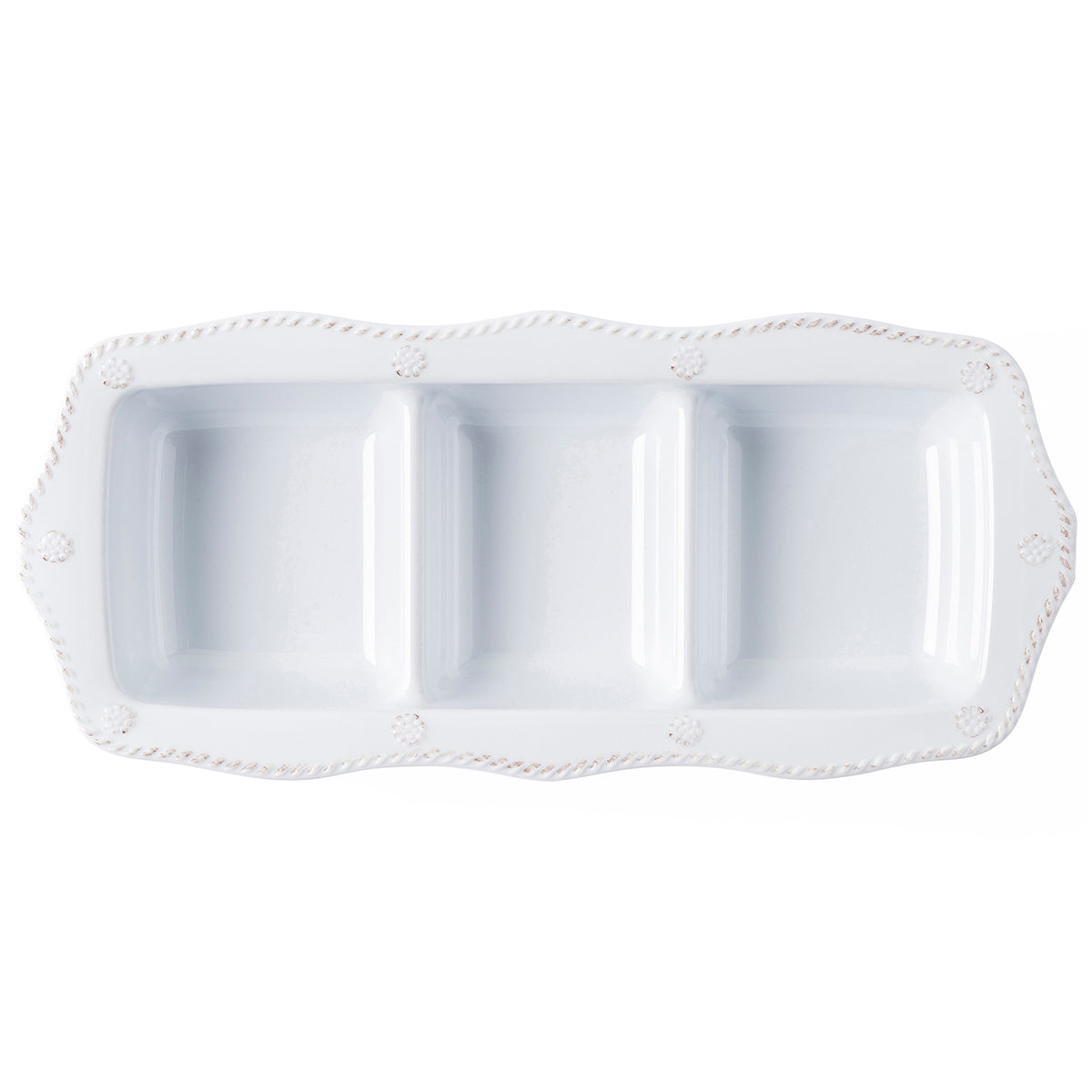 Berry & Thread Melamine 14 Triple Section Server - Whitewash - Image 2