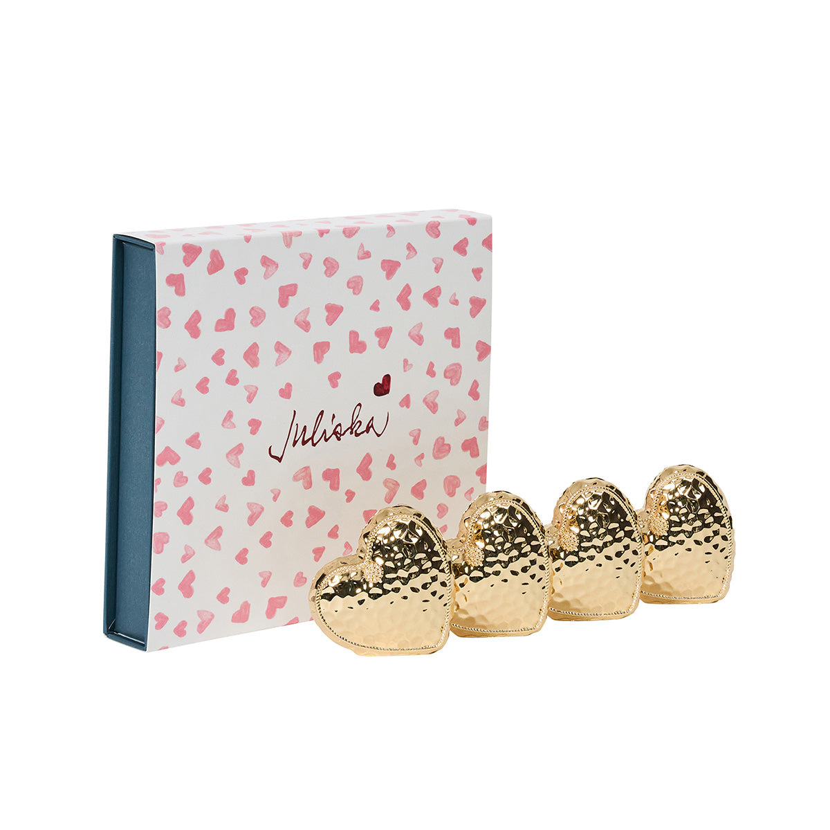 Berry & Thread Heart Place Card Holder Set/4 - Gold - Image 2