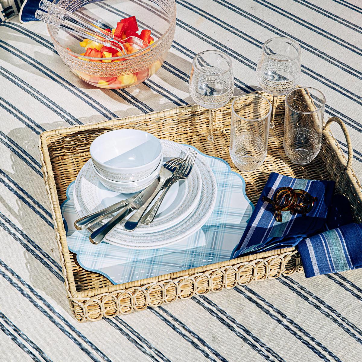 Provence Rattan 22.5 Rectangular Tray - Whitewash - Image 3