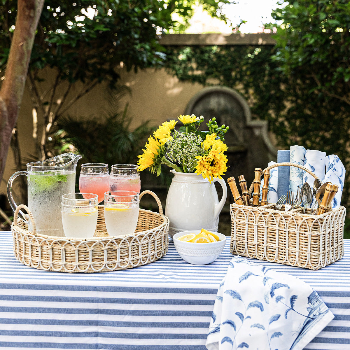 Provence Rattan 16 Circle Tray - Whitewash - Image 5