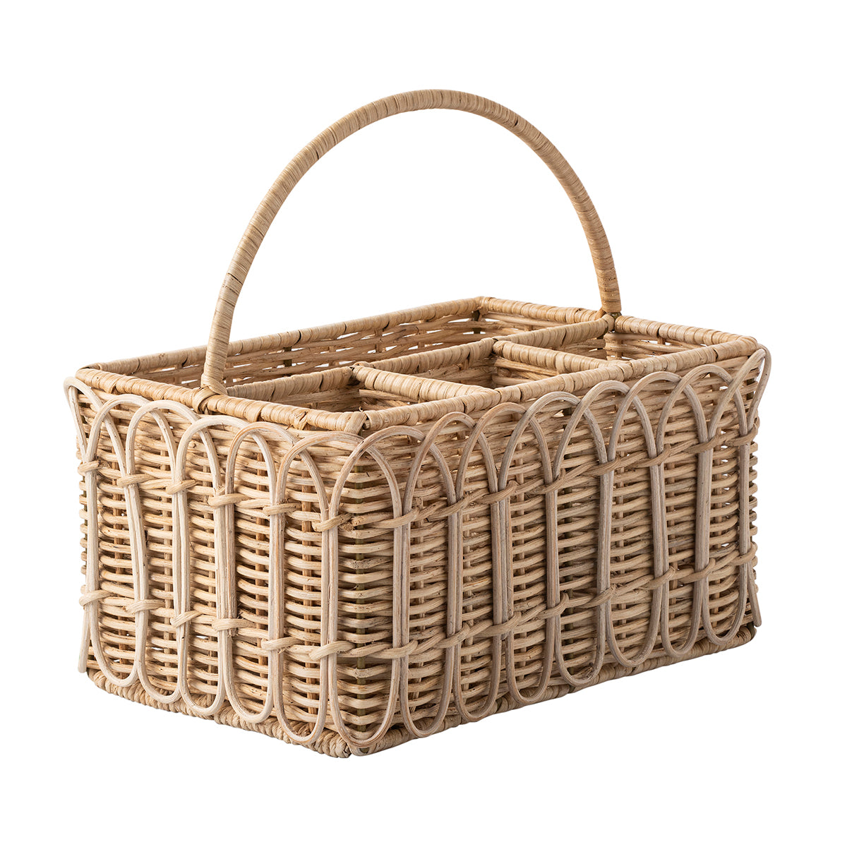 Provence Rattan Silverware Caddy - Whitewash - Image 2