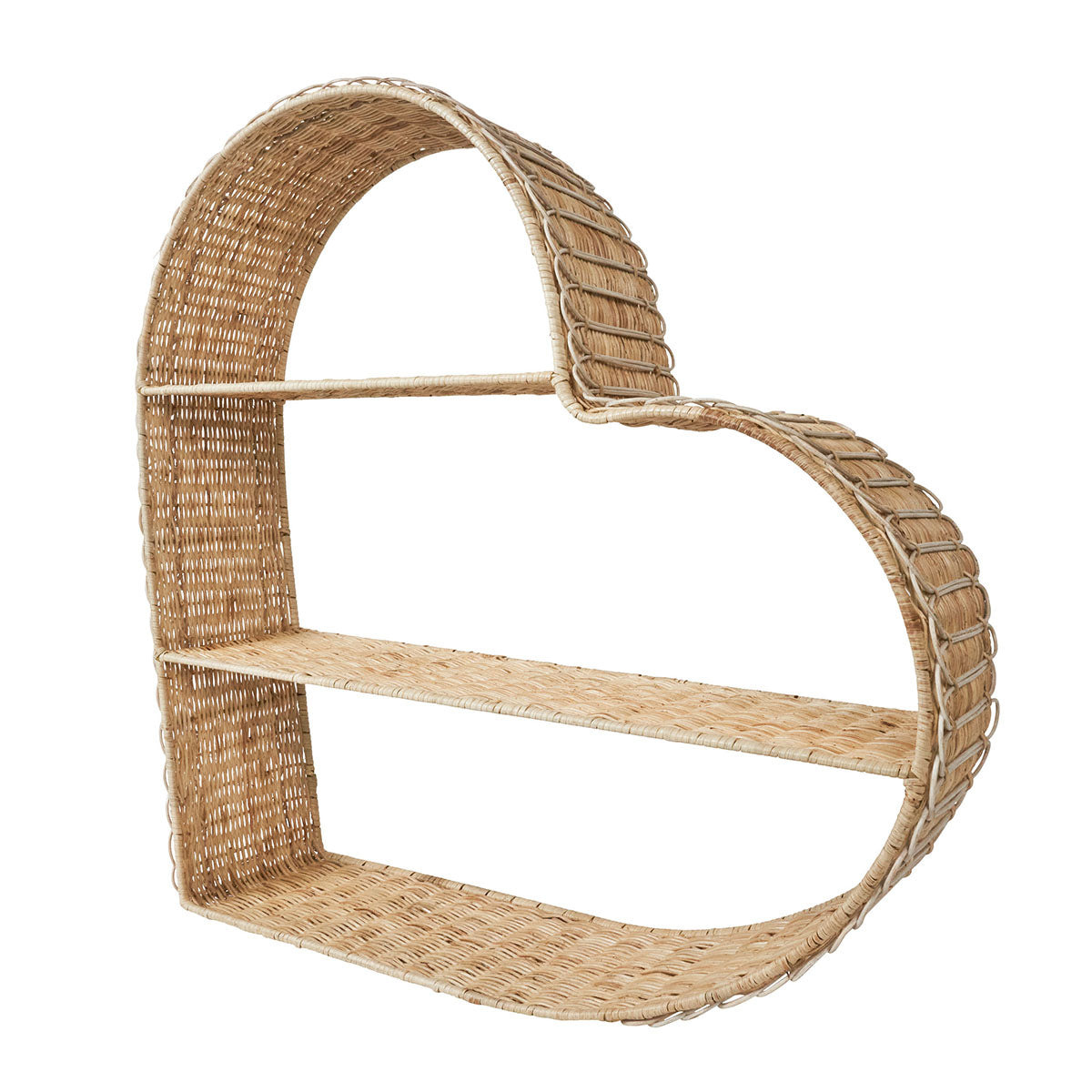 Provence Rattan Heart Shelving Unit - Whitewash