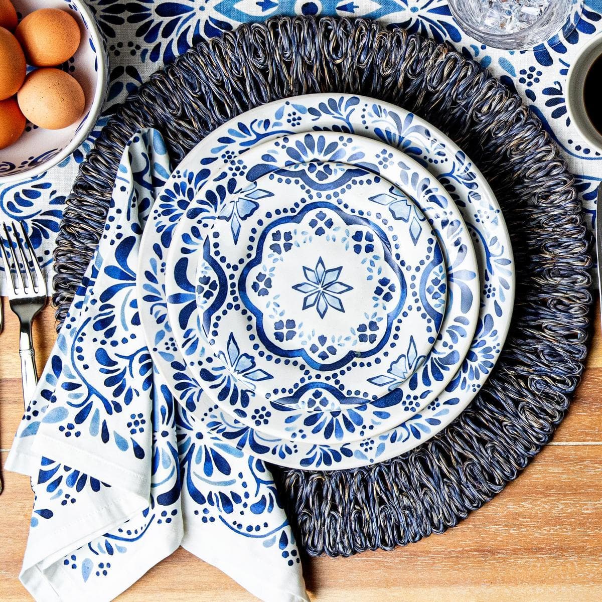 Iberian Napkin Set/4 - Indigo - Image 4