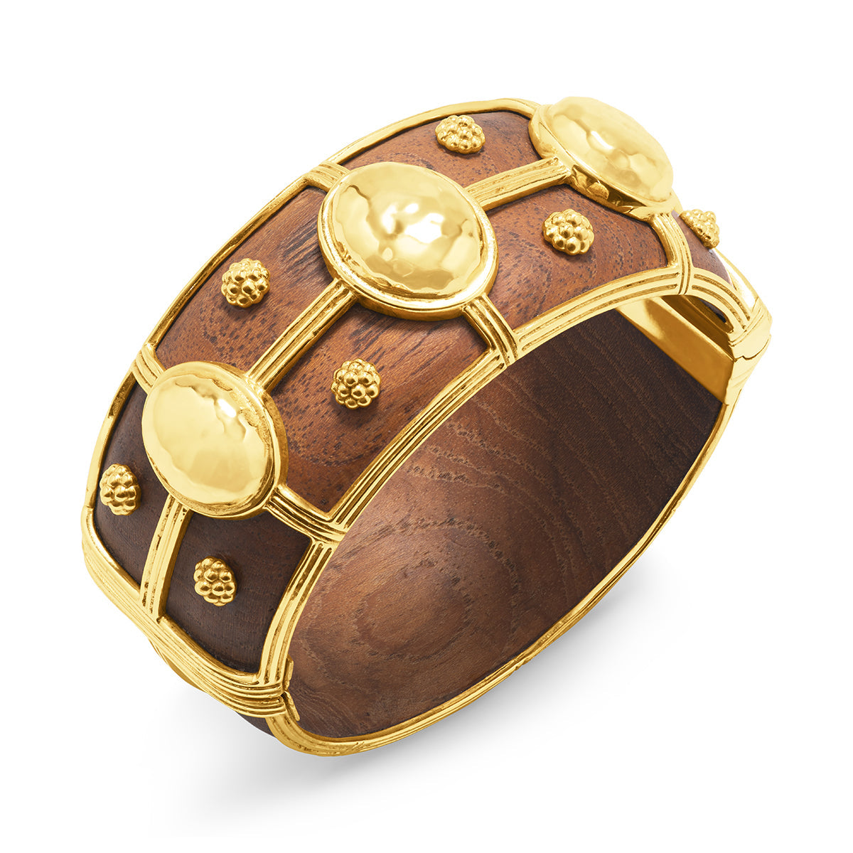 Gaia Grande Hinged Bangle - Teak - Image 5