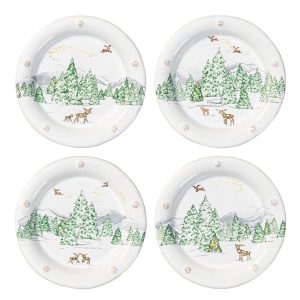 Berry & Thread North Pole Side/Cocktail Plate Assorted Set/4