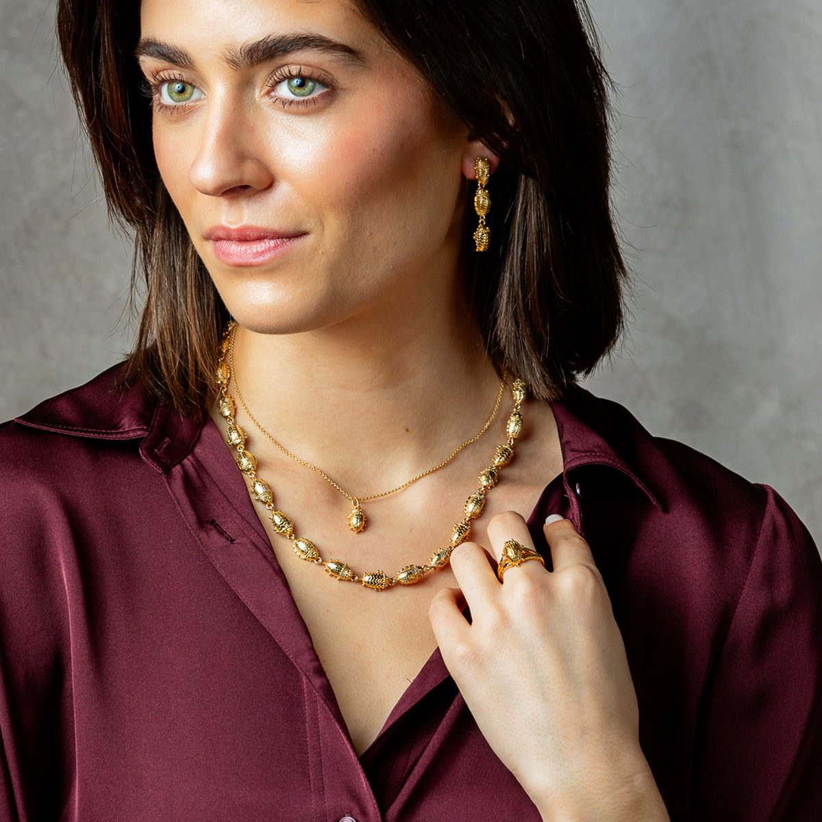 Scarab Petite Linear Earrings - Gold - Image 3