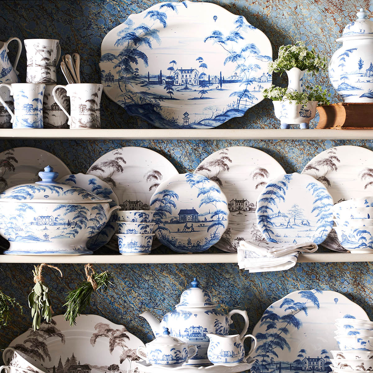 Country Estate 18.5 Platter - Delft Blue - Image 3