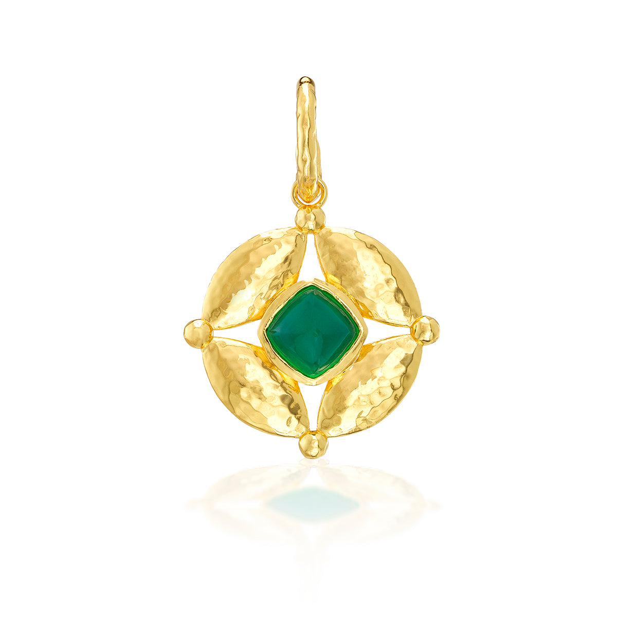 Mystic Eye Double Sided Charm/Pendant - Blue Labradorite/Green Onyx - Image 2